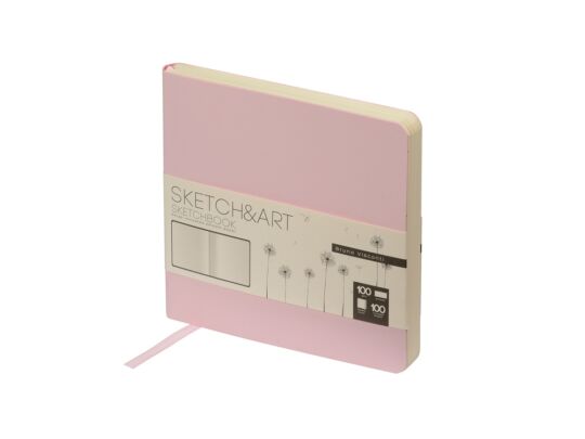 Скетчбук Sketch & Art 100 г/м2, soft-touch, розовый